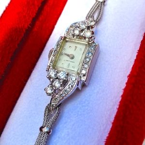 Vintage Hamilton White Gold & Diamond Watch